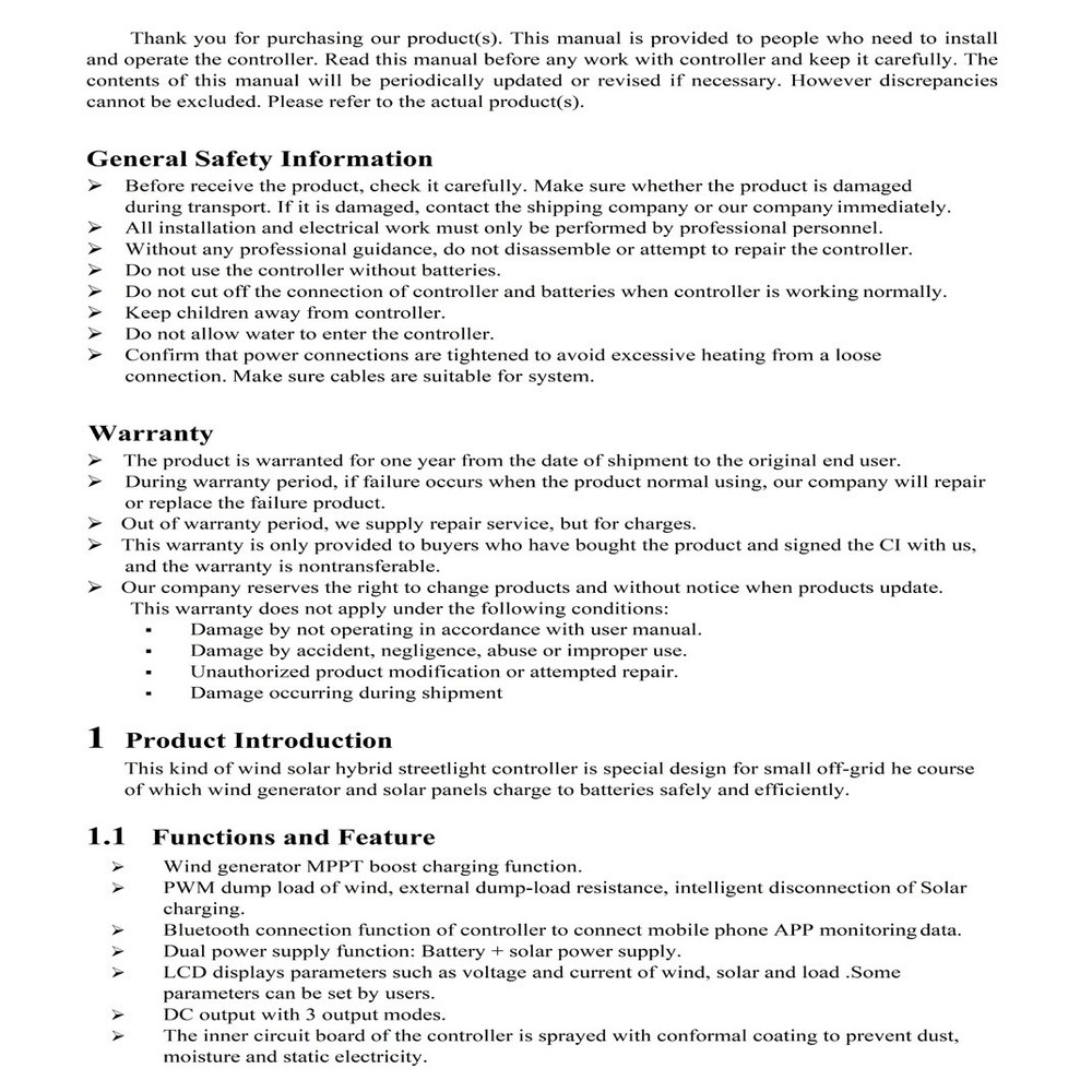 Smart Power Controller LCD Bluetooth Solar Wind Auto Transfer Switch 12V 24V US