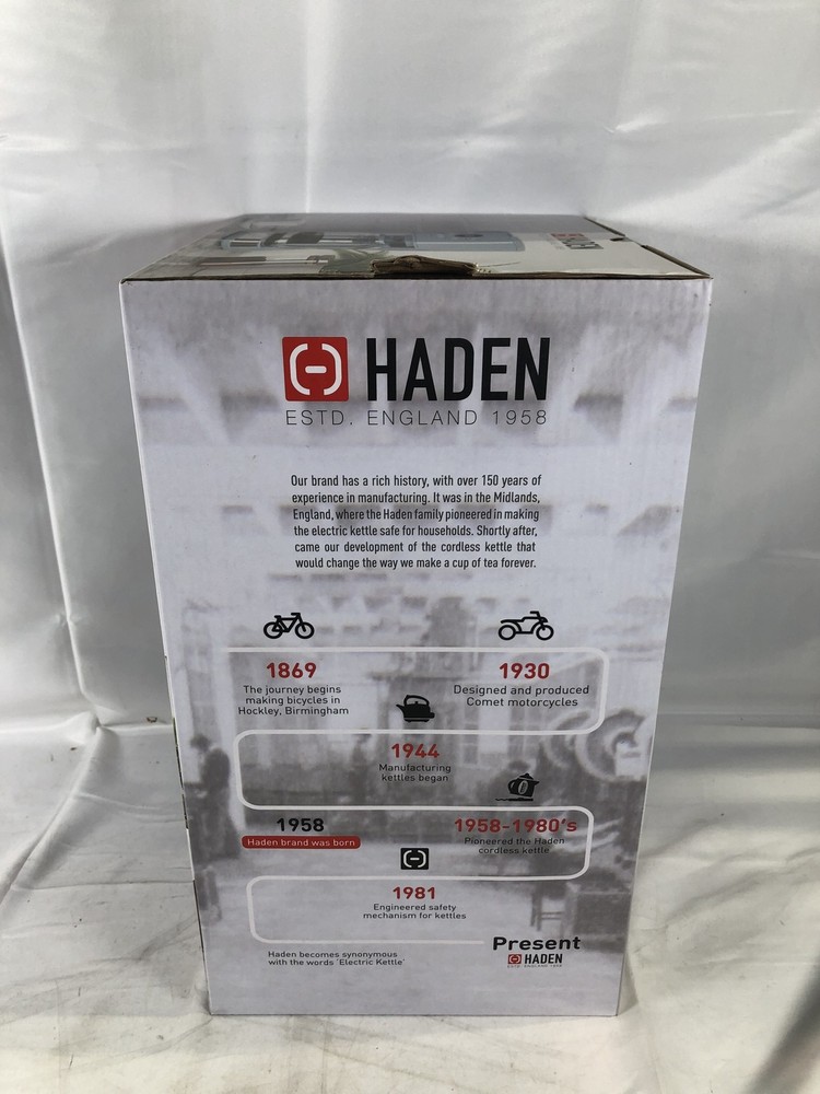 Haden Brighton Coffee Machine, 12 Cup,Sky Blue & chrome