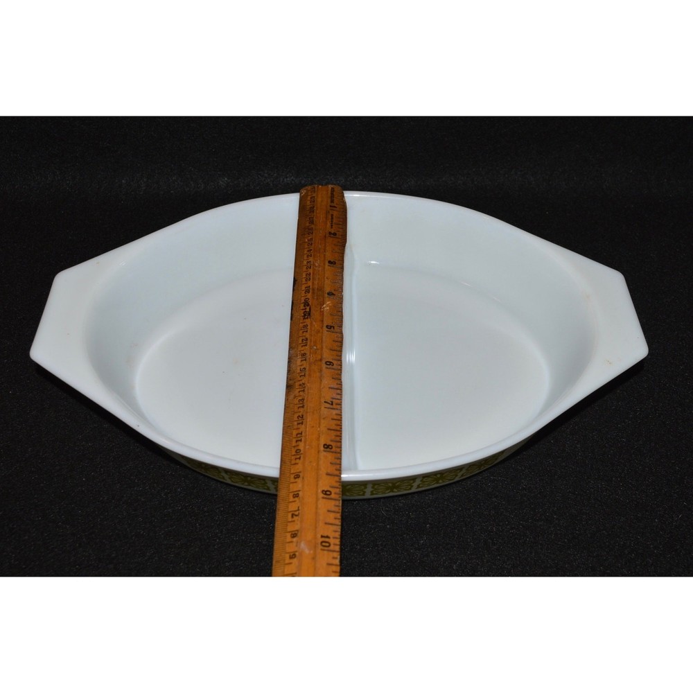 Pyrex Square Flowers, Pyrex 063 Oval Divided Casserole Dish, Pyrex Verde