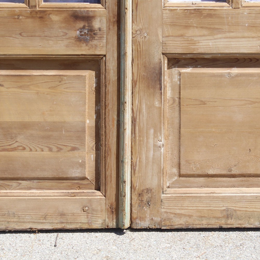 Antique 42” Double Doors with Gothic Arch Windows, NED2380