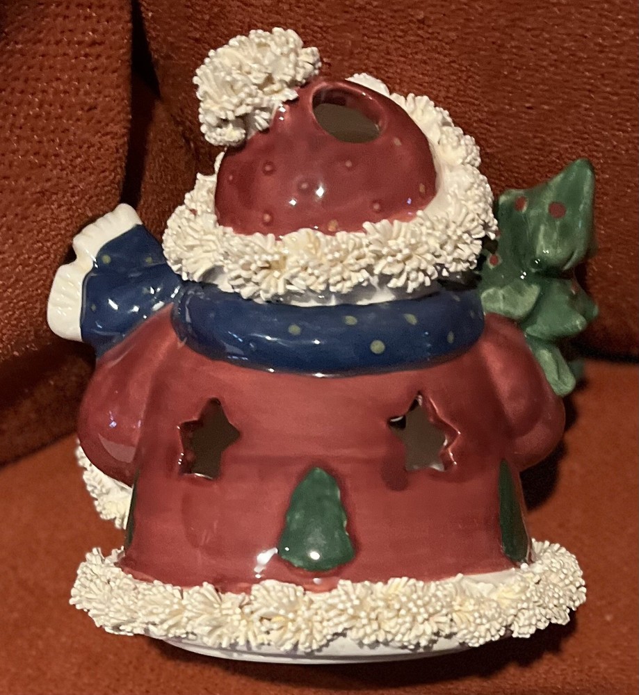 5" Ceramic Snowman Candle Tealight Holder