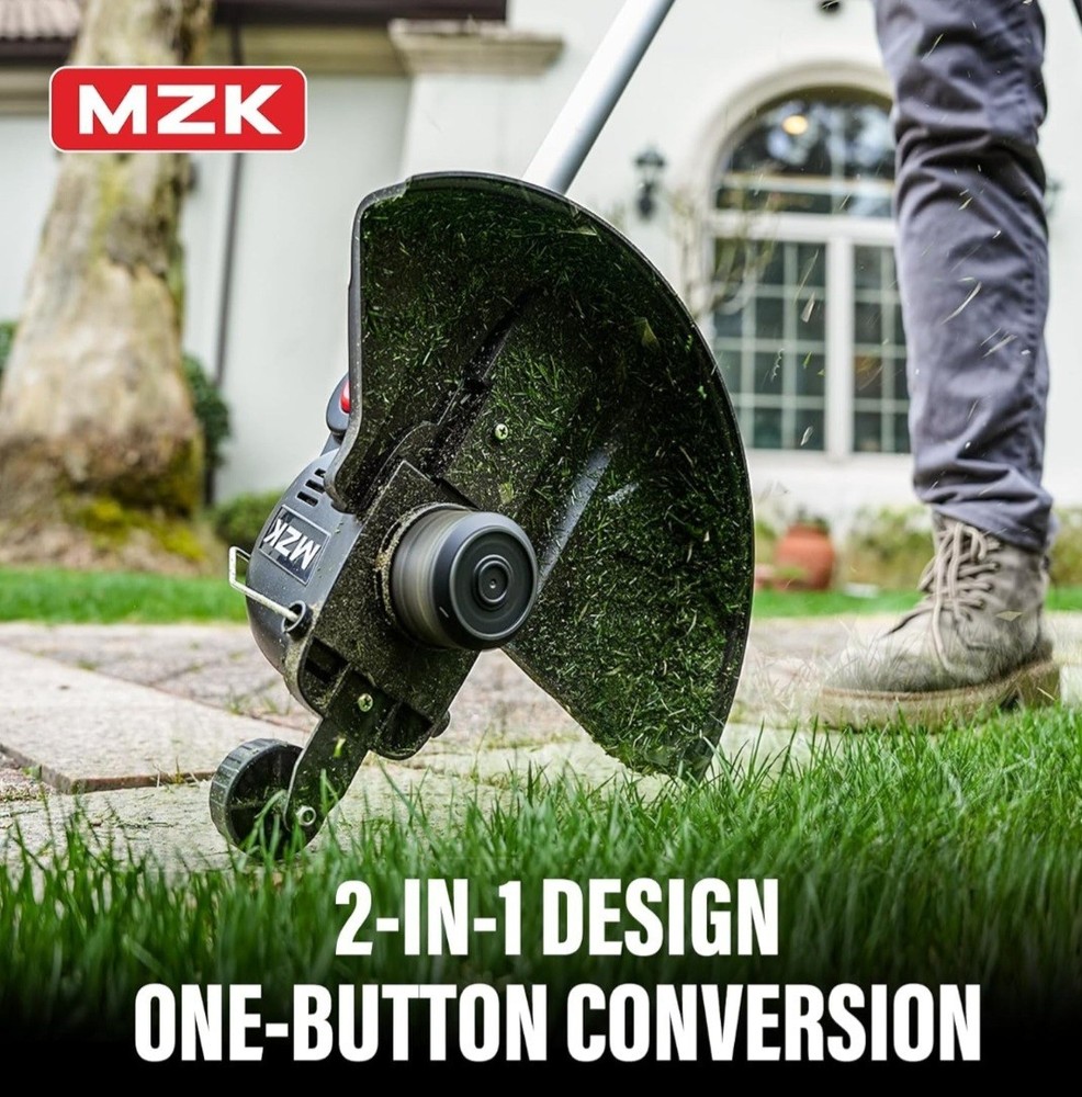 MZK 20V 12'' Cordless String Trimmer, Grass Trimmer&Edger with 8 Replacement Spo