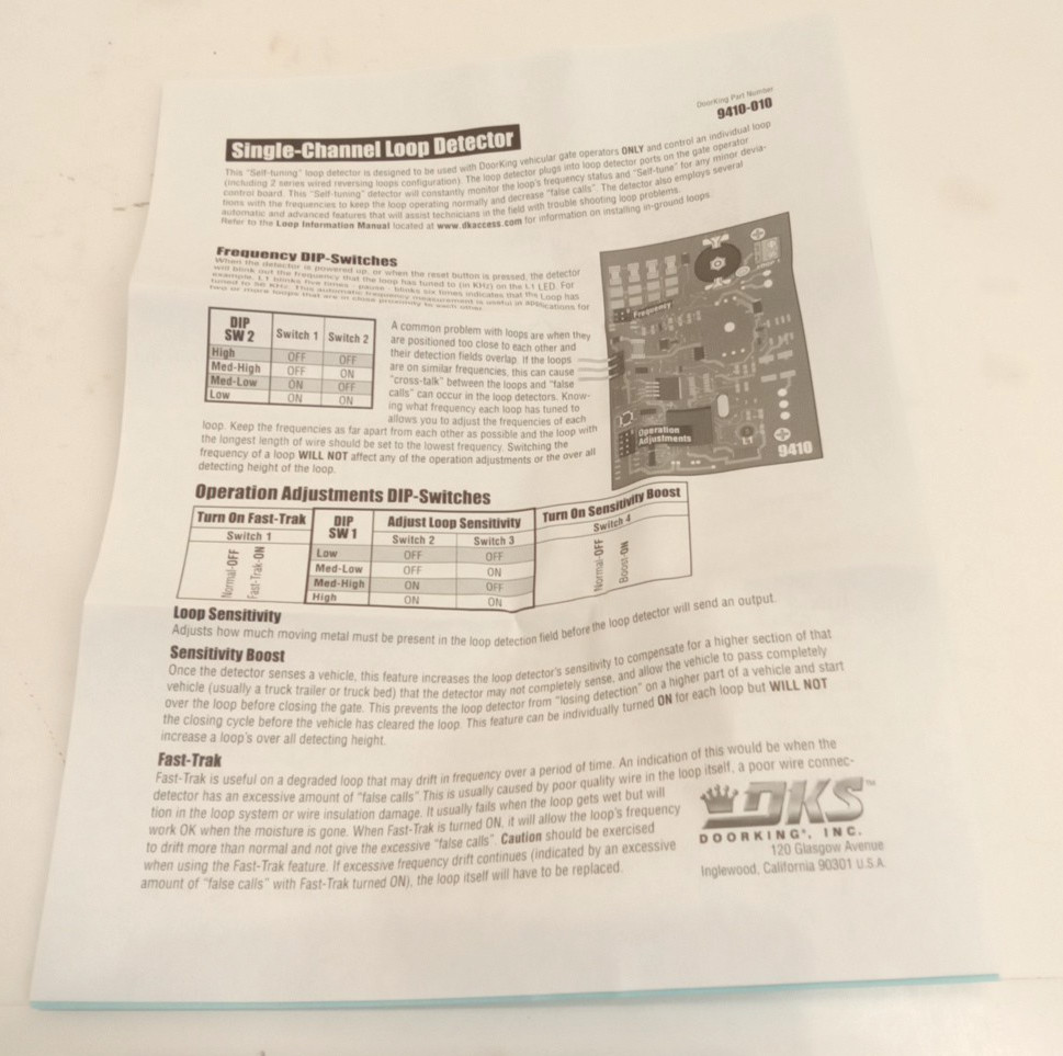 DoorKing 9409-010 Plug-In Dual Channel Loop Detector For DoorKing Gate Operator