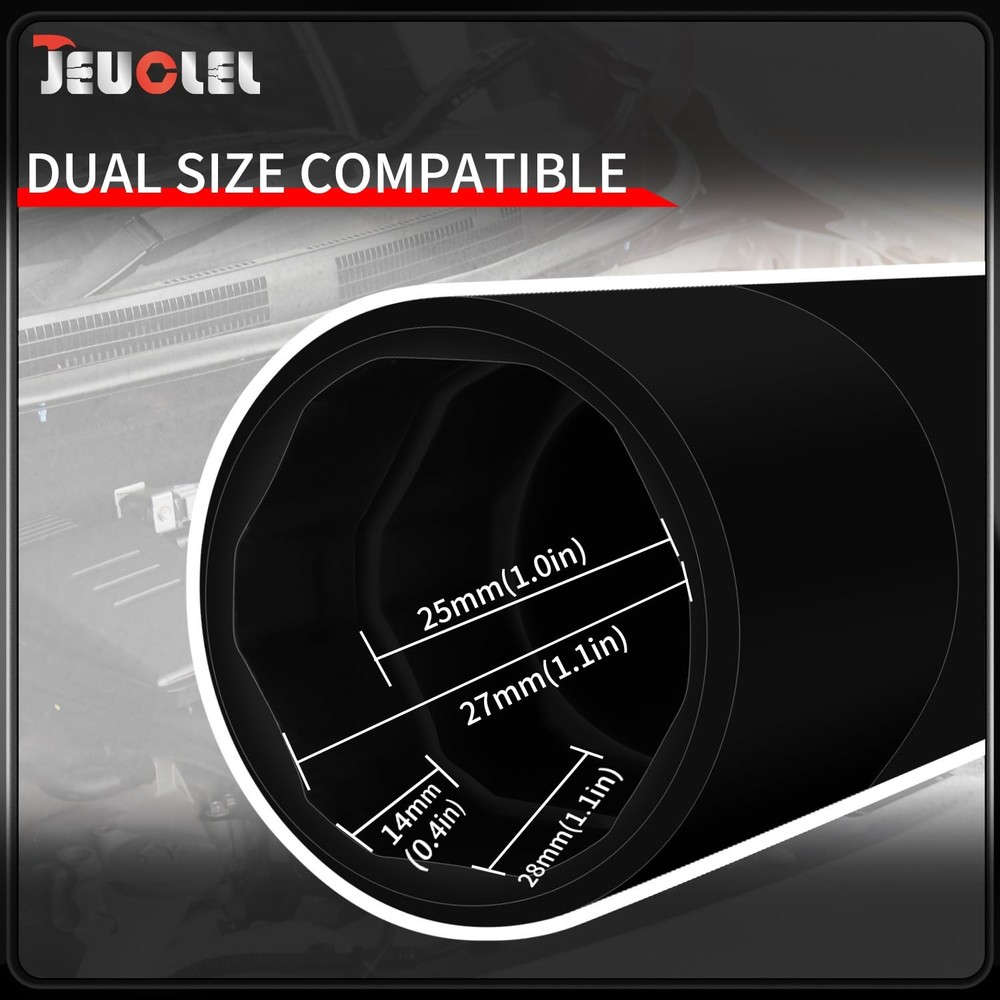 JEUCLEL Oil Pressure Sensor Switch Socket, Special 3/8" Black, Black