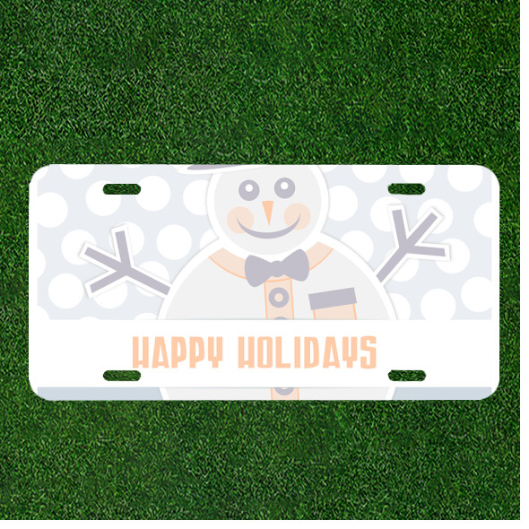 Custom Personalized License Plate With Creative Design Art With Happy Holidays
