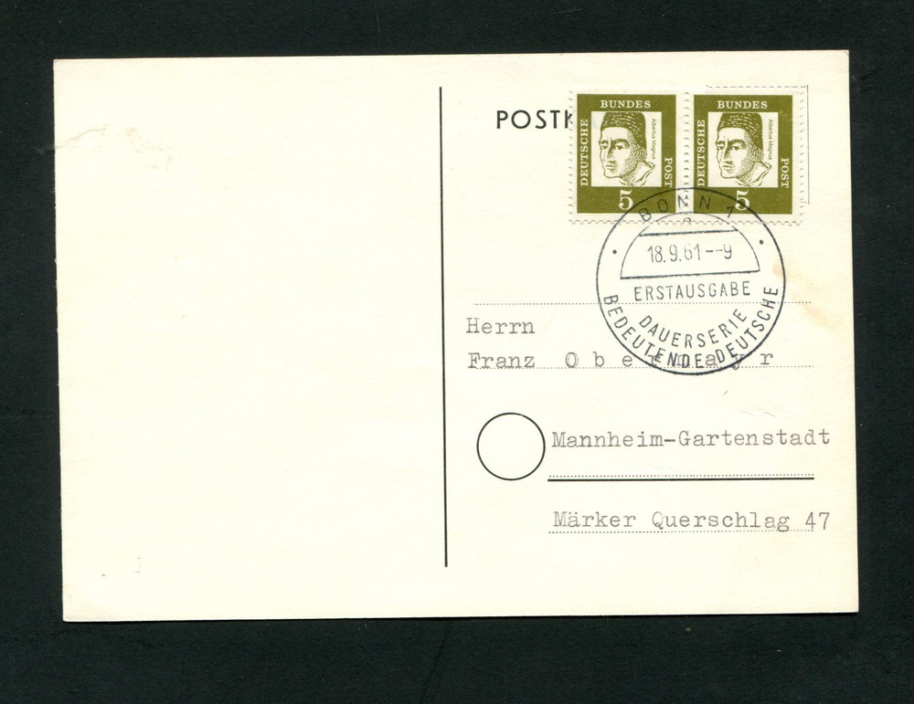 Frg No. 347 Pair On Postcard FDC (EB-9)