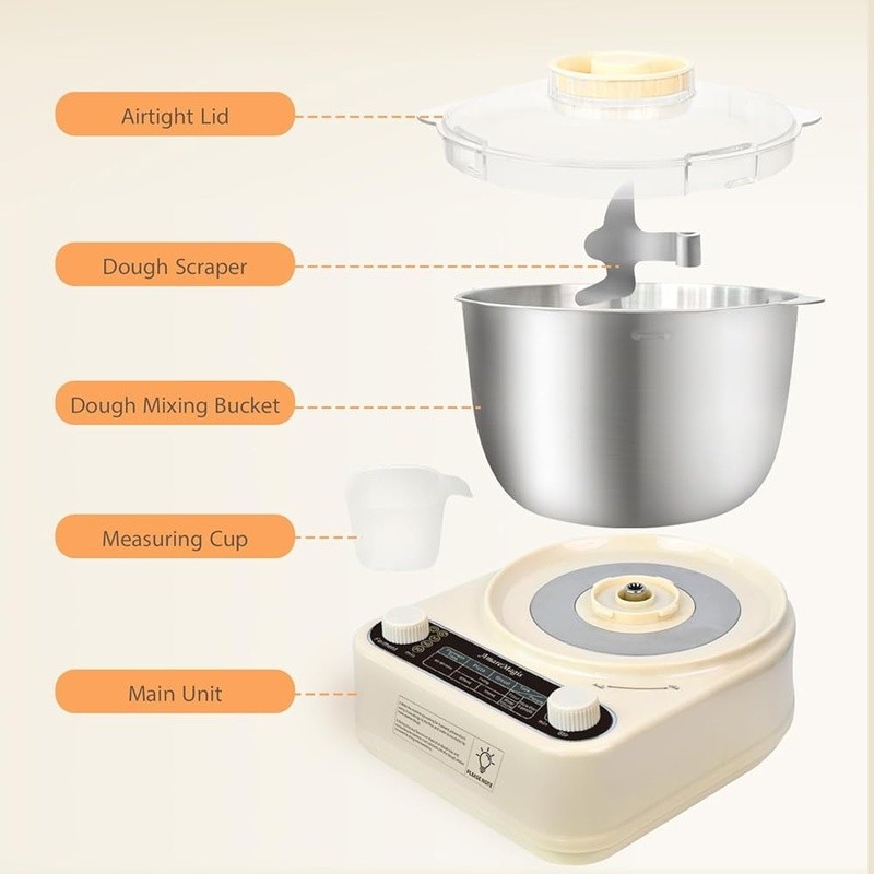 Automatic Dough Mixer W/ Fermentation Function Stainless Steel Kneader Machine