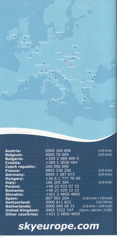SkyEurope timetable 2007/03/25