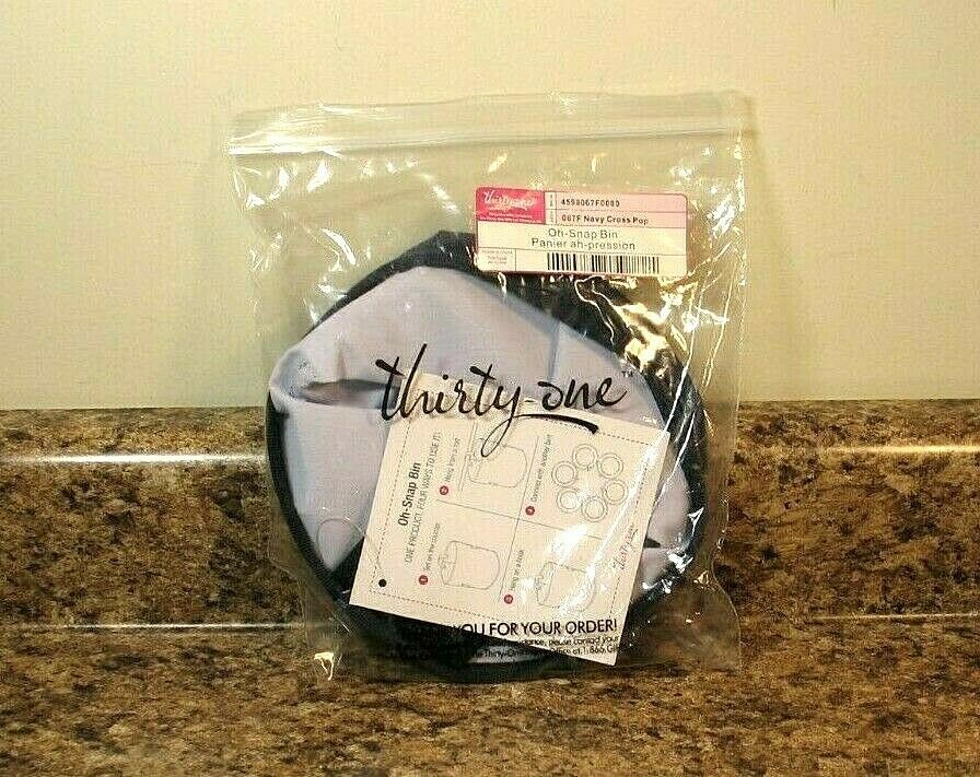 Thirty One Oh Snap Bin Navy Cross Pop NEW