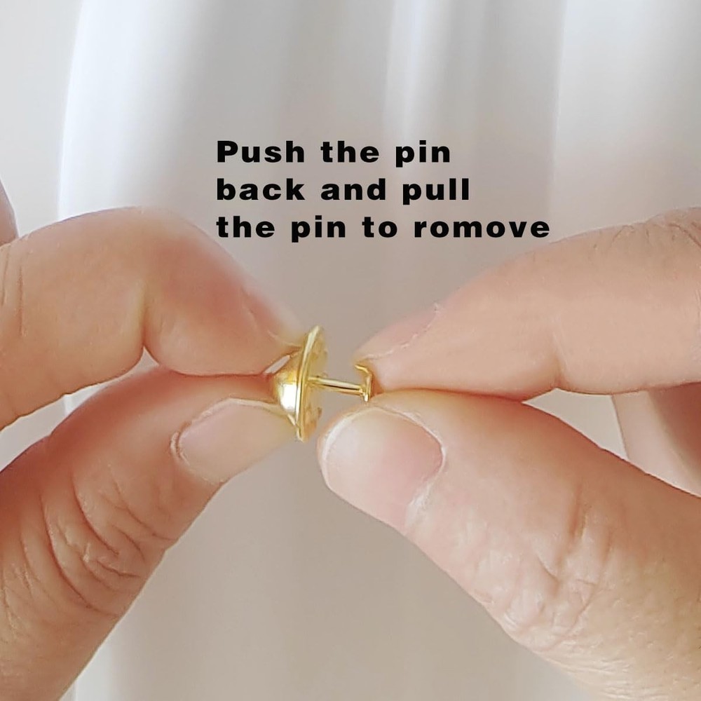 100 PCS Metal Locking Pin Backs Replacement, Butterfly Tie Tacks, Gold