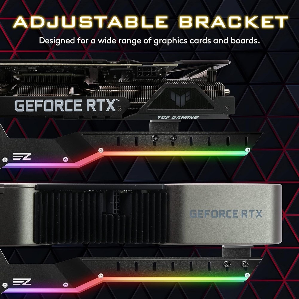 Robust GPU Support Bracket with 5V ARGB Lighting for NVIDIA RTX 3000 Series