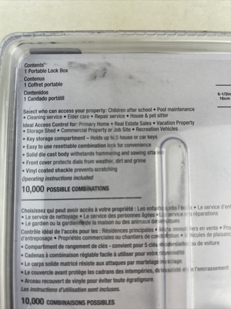 Master Lock Combination Lock Portable Security Safe 4-Digit Key Storage 5400DHC