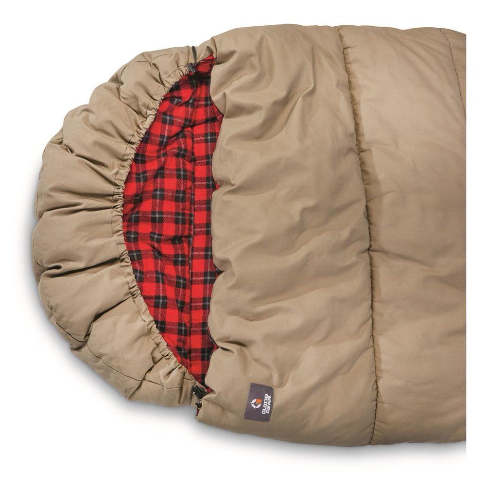 Guide Gear Canvas Hunter Extreme Sleeping Bag Rectangular-Shaped With Hood