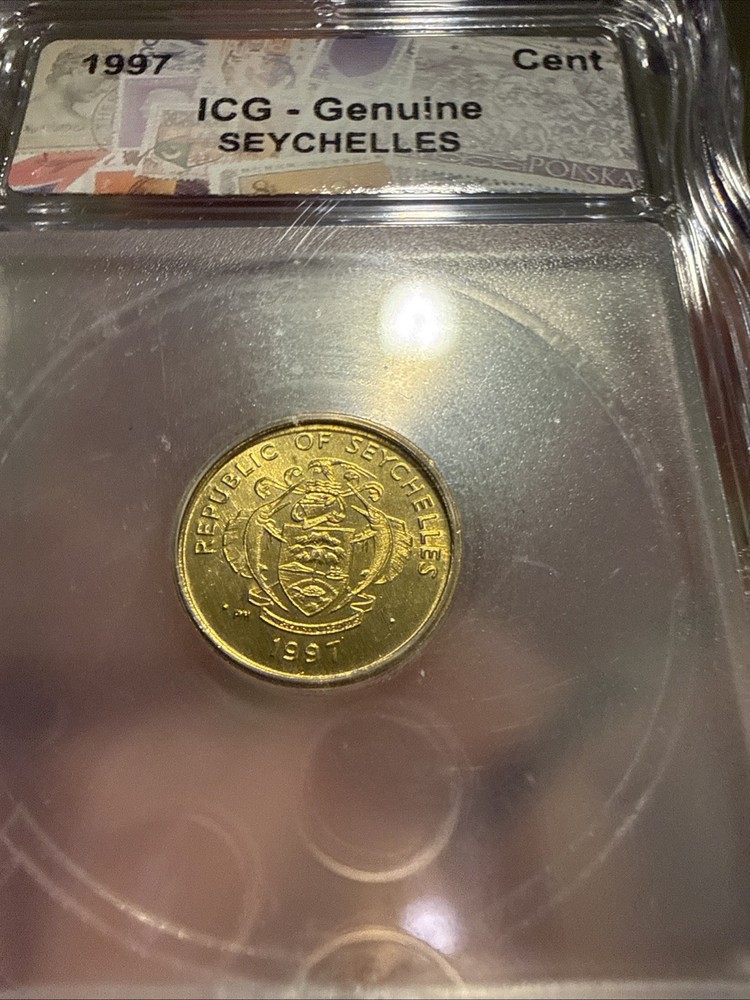 5 Slabbed Seychelles One Cent Crab Coins