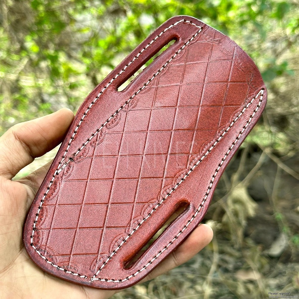 Custom Engraved Pure Leather Belt Loop Sheath for Fixed Blade & Skinner