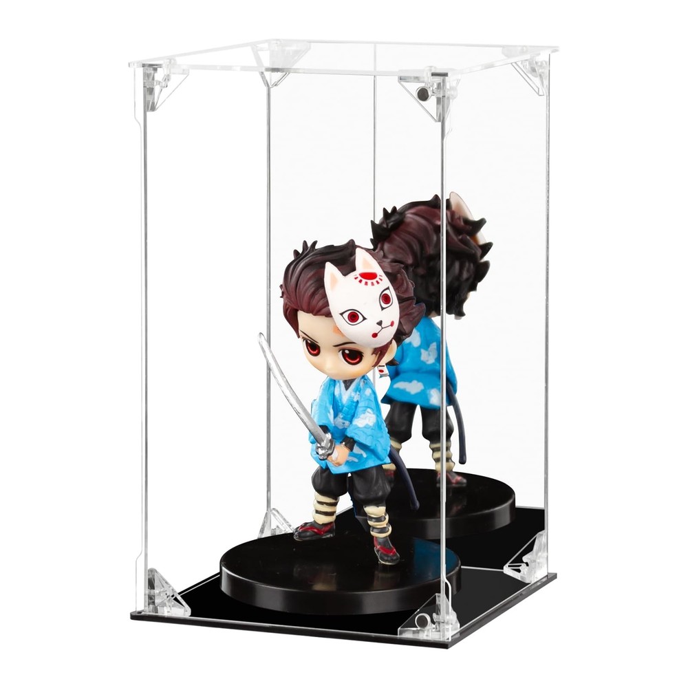 Acrylic Display Case Clear Action Figure Display Case with Mirrored Back, Dus...