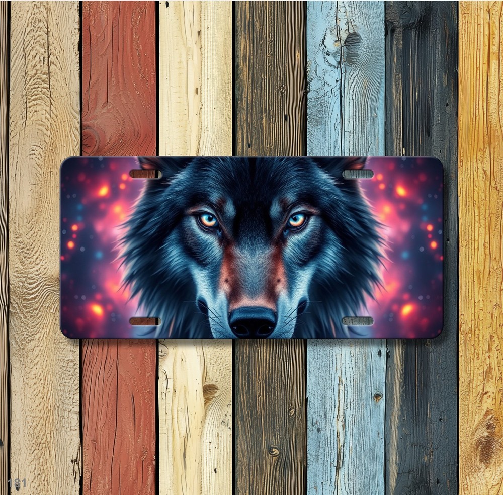 Powerful Wolf License Plate Custom Car Tag Gift Idea
