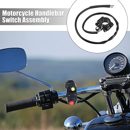 7/8" Motorcycle Handlebar Control Horn Start Switch Button with Connectors