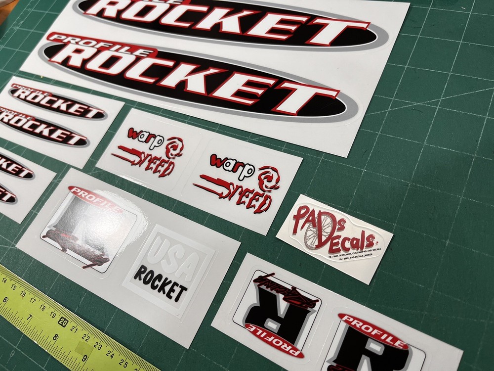 Profile rocket sticker decals