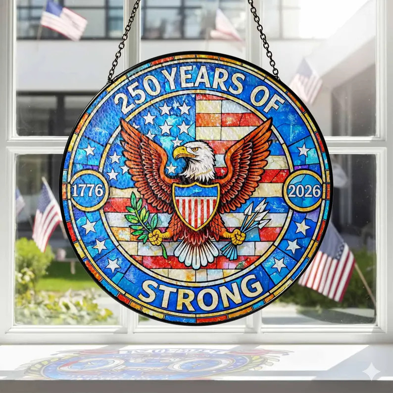 American Strong Stained Glass Suncatcher