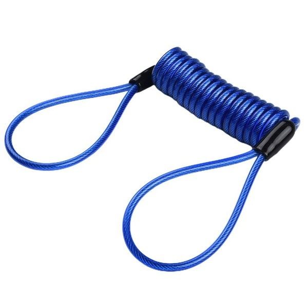 1* Disc Lock Reminder Cable Helmet Disc Brake Lock Blue Security Cable Coil
