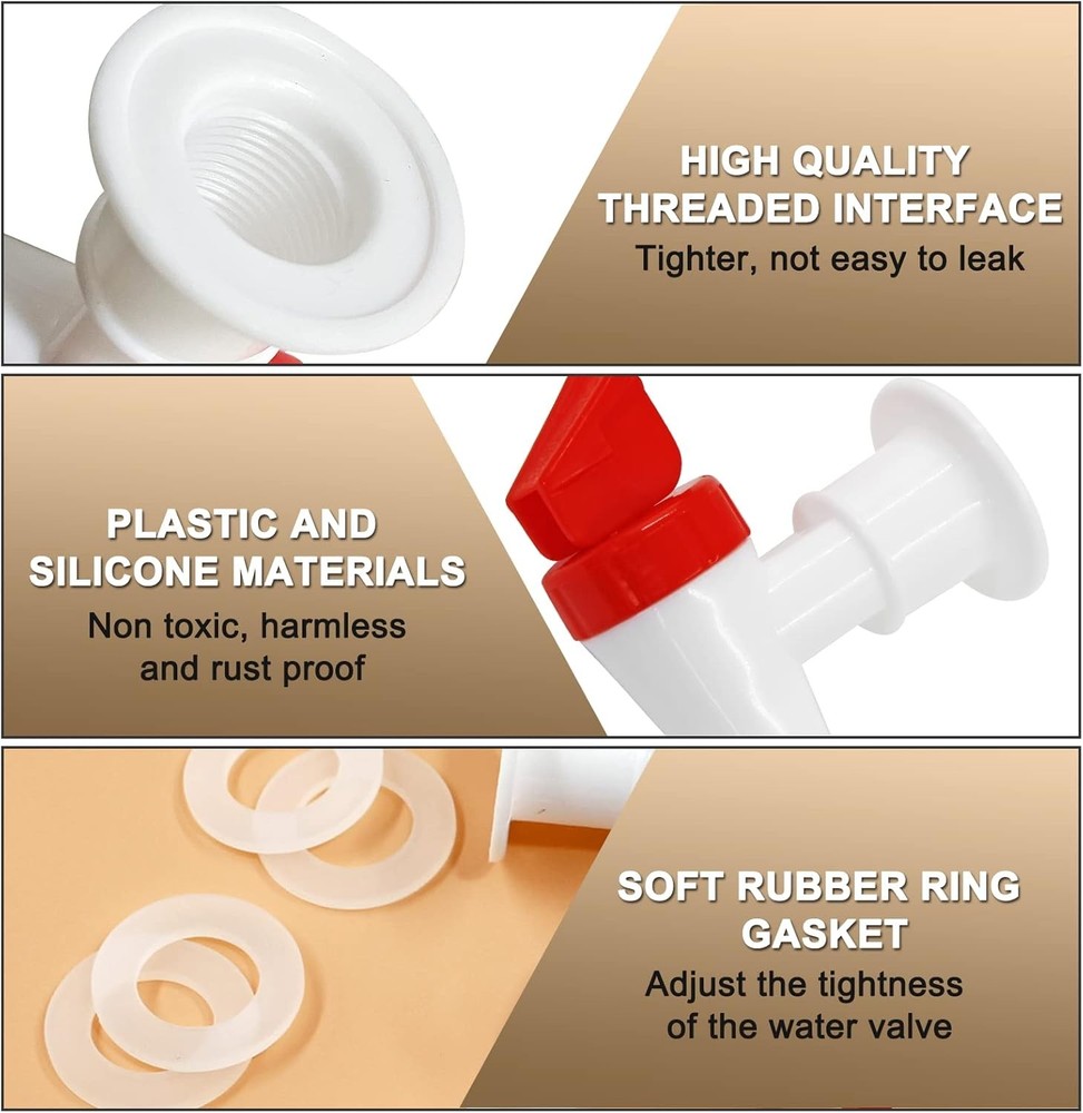 4Pcs Replacement Cooler Faucet, 2 Red and 2 Blue Internal Thread 2Red+2Blue