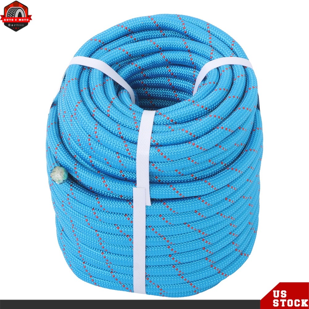 1/2" × 125' Double Braid Nylon Polyester Arborist Rope Pulling Rigging Line Blue