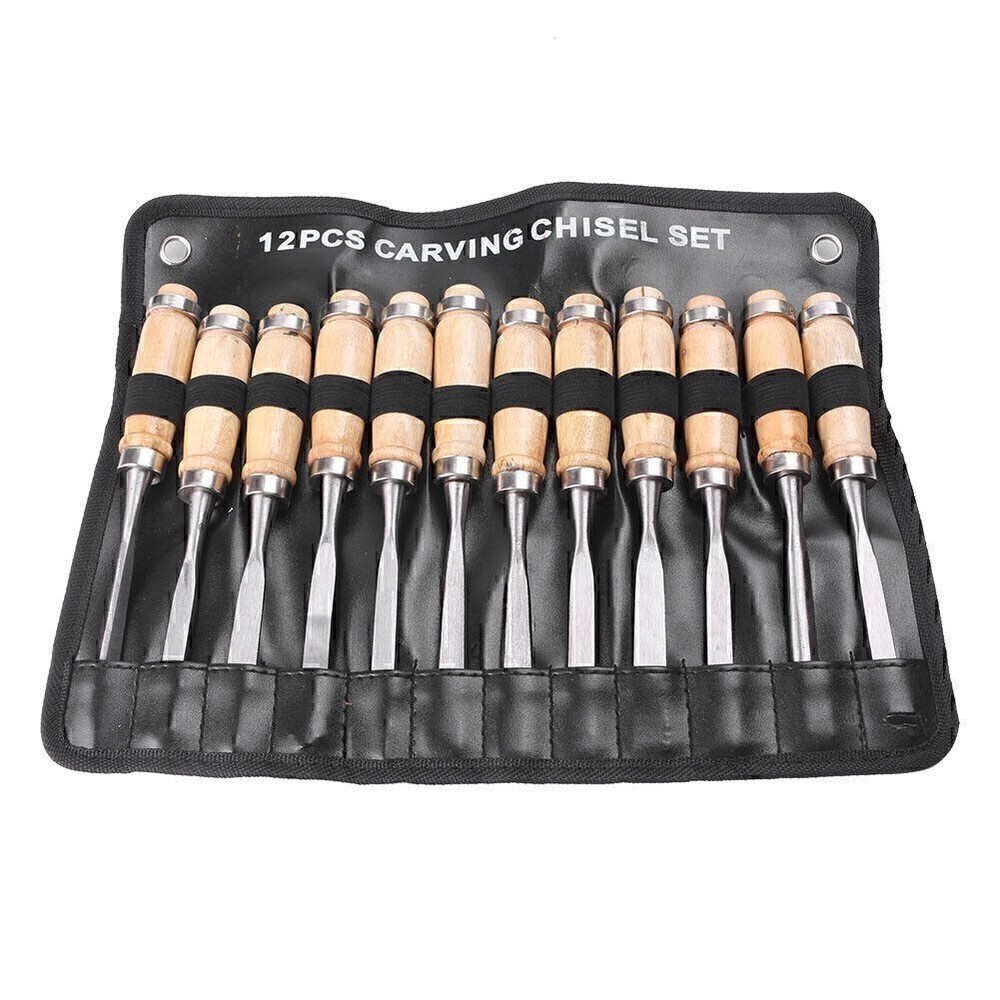 Wood Carving Hand Chisel Set Woodworking Professional Lather Gouges Tools Kit