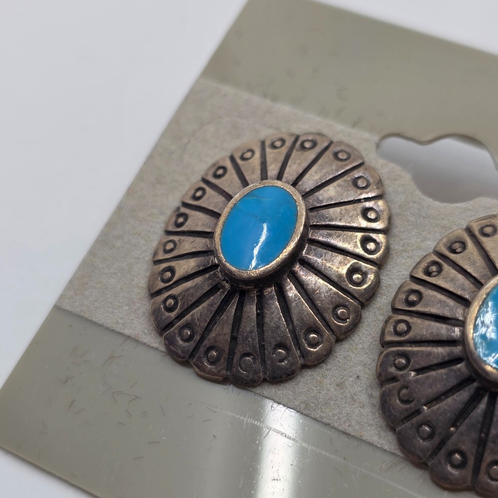 Southwest Style Sterling Silver Turquoise Post back Earrings