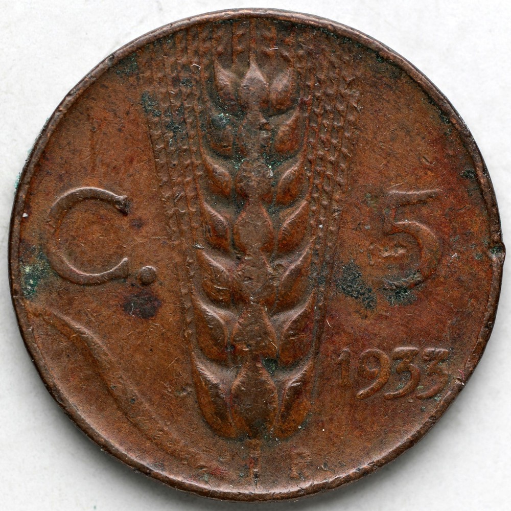 1933-R Italy 5 Centesimi
