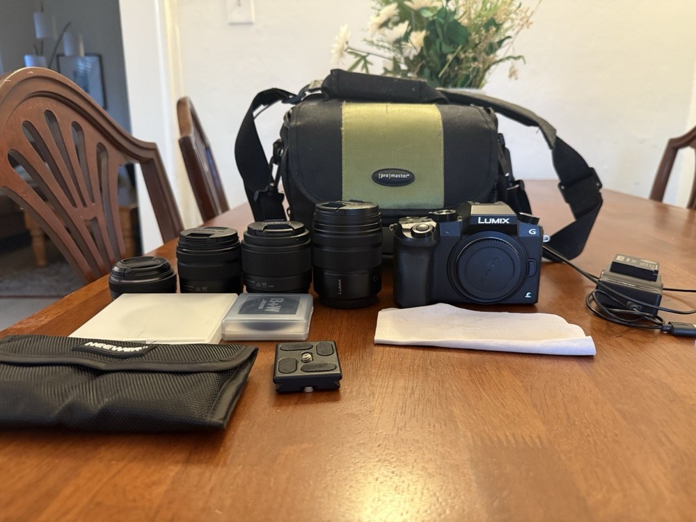Panasonic Lumix G7 Camera Kit. Multiple lenses + ND/Polarizers + camera bag