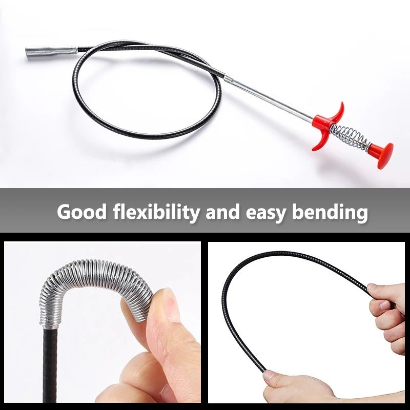 60Cm Spring Pipe Dredging Tools, Drain Snake, Drain Cleaner Sticks Clog Remover
