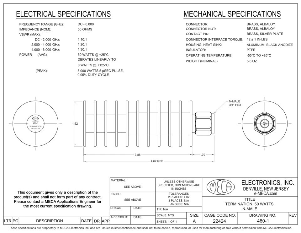 MECA 480-1 RF Termination