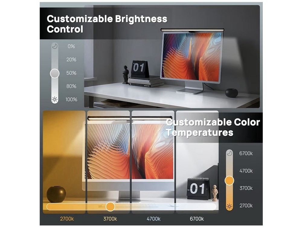 Monitor Light Bar Dual Light Source Music Sync CRI 92