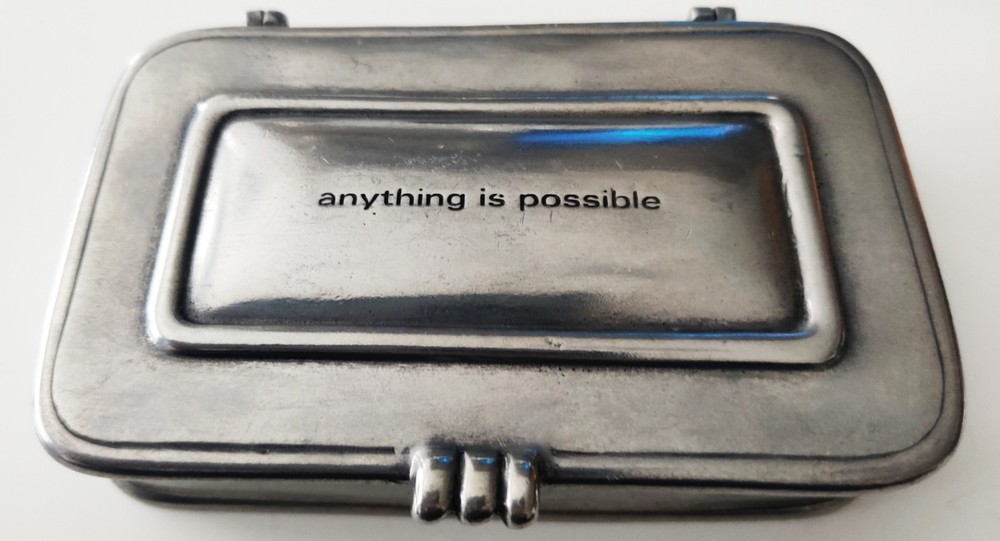 'anything is possible Pewter Keepsake Box Handmade In Thailand