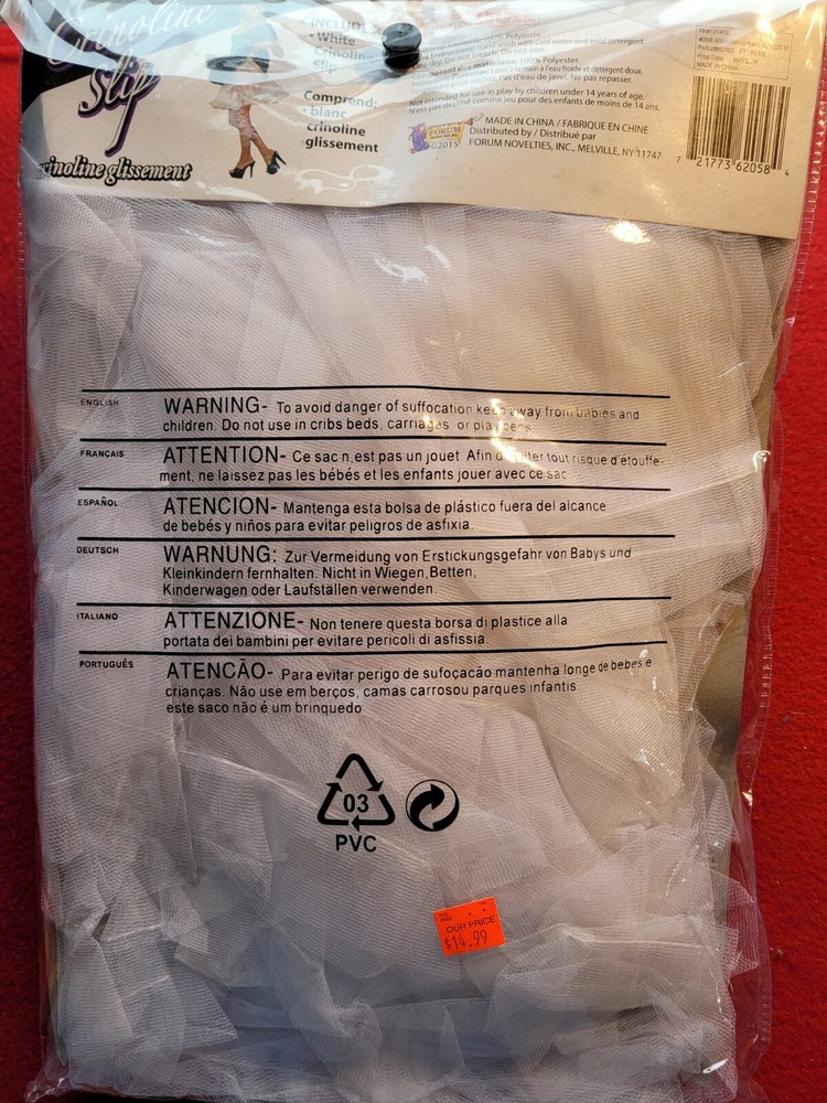 Forum Novelties White Crinoline Slip