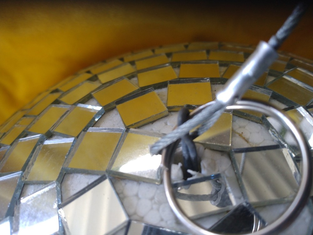 Medium Sized Disco Glass Tile Mirror Ball Spinning Motor For Ceiling