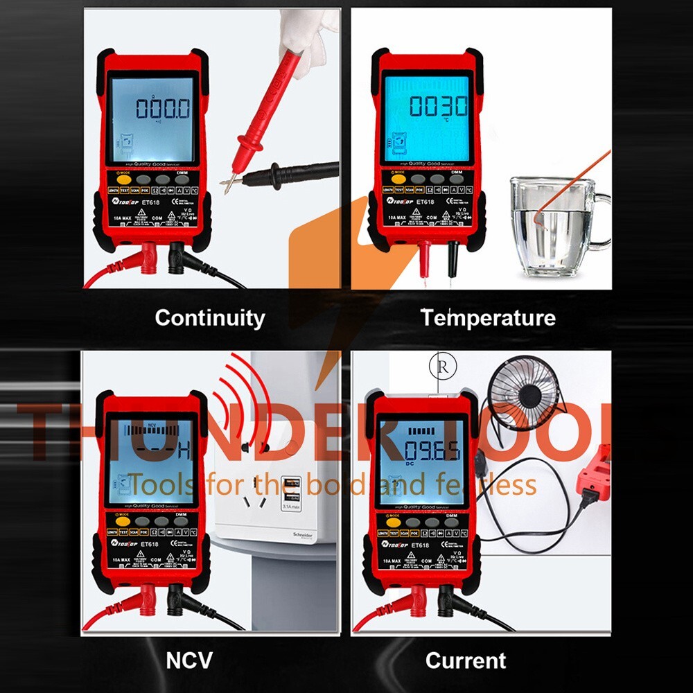 Thunder Tools TOOLTOP ET616 Handheld Portable Cable Tester with LCD
