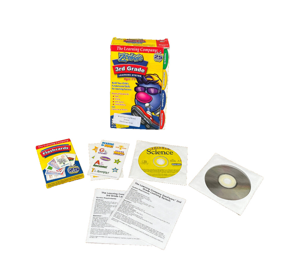 Zoombinis 3rd Grade (Ages 7-9) Learning Set (Math Flashcards, Science, Stickers)