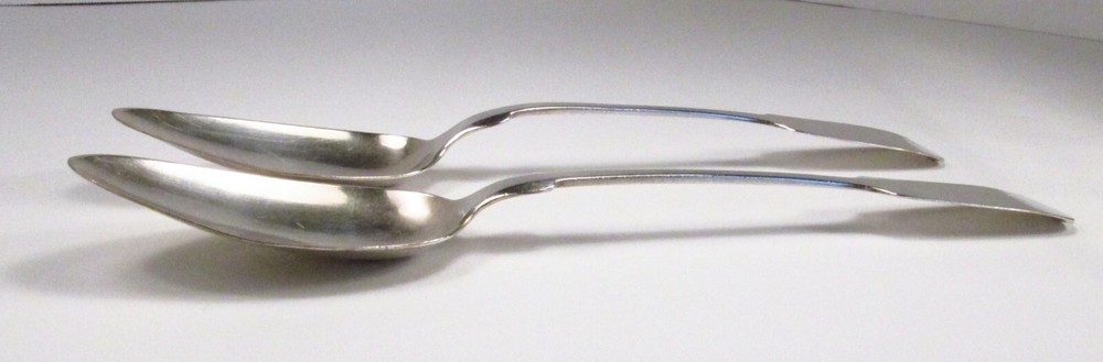 Antique c. 1890s E. Deppe Berlin Germany 800 Silver Pair Table Serving Spoons