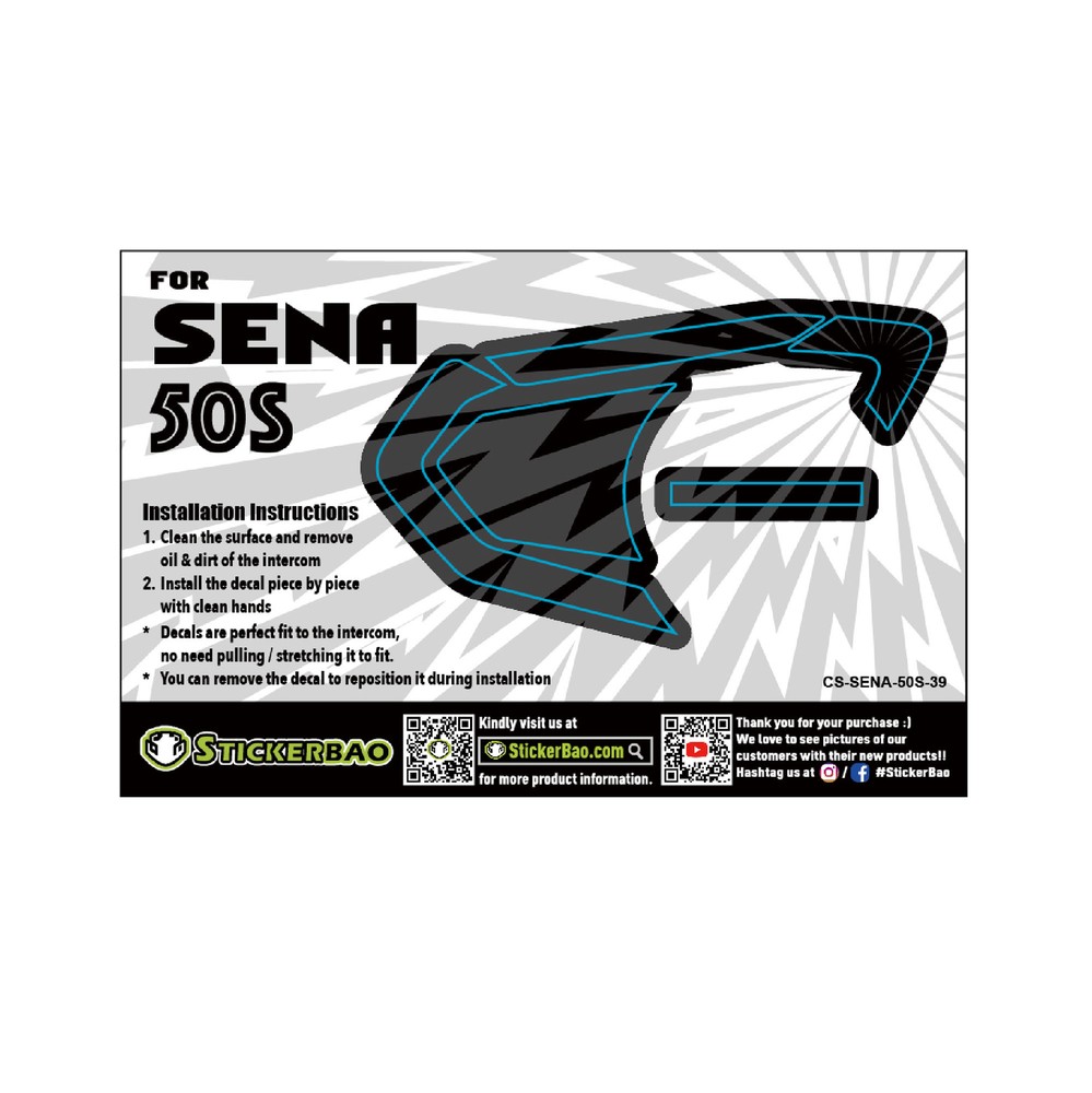 Lightning Device Surface Sticker For SENA 50S Intercom x1