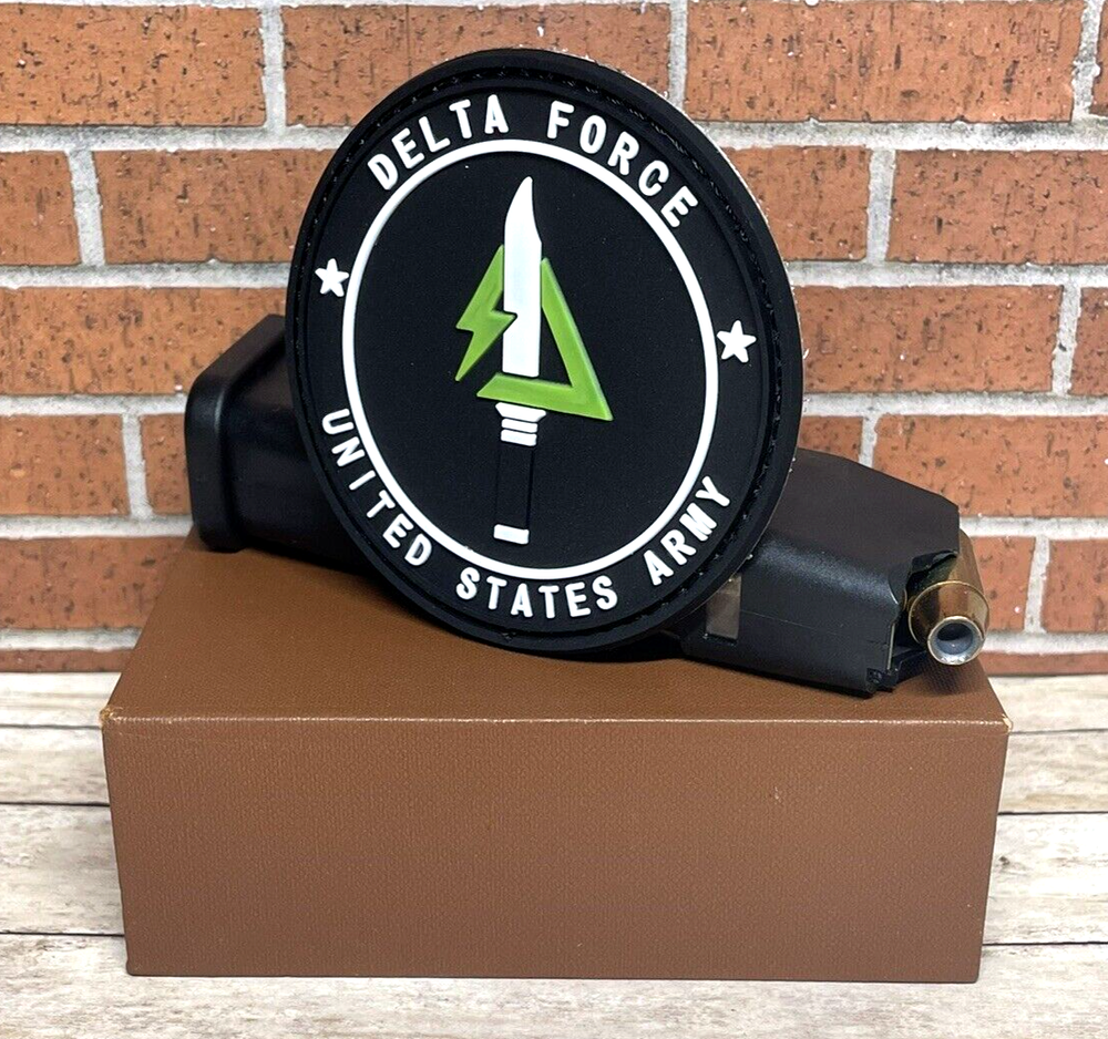 Tactical Morale Patch - PVC Delta Force Army Patch - Hook Loop Gun Army Patch