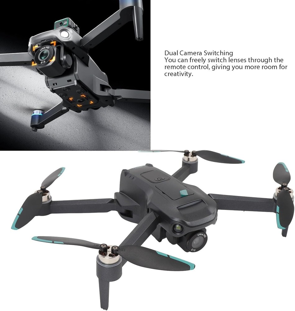 RC Drone Brushless, HD Dual Camera Quadcopter, Obstacle Avoidance LCD Screen Opt