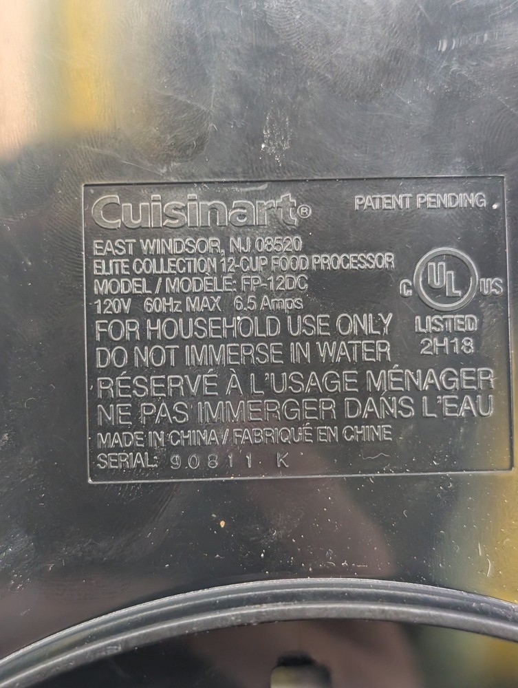 Cuisinart FP-12DC 12-Cup Food Processor BASE MOTOR ONLY. EXCELLENT condition.