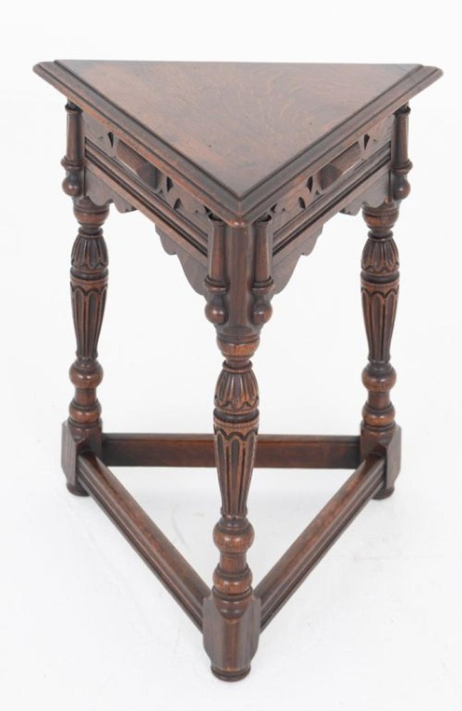 Jacobean Revial Stool Oak Seat Bench
