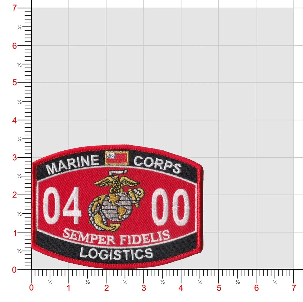 4.5" MARINE CORPS MOS 0400 LOGISTICS EMBROIDERED PATCH