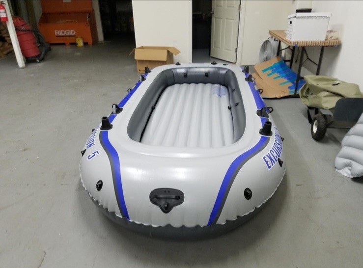 ✅New! Excursion 4 Inflatable Boat: Includes Deluxe Boat Oars & High-Output Pump