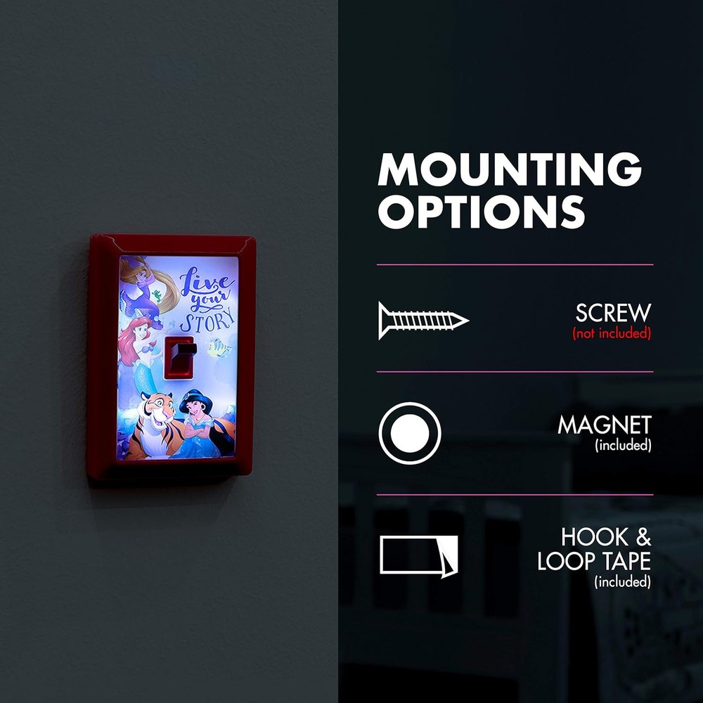 Disney Princess LED Light Switch, Night 1 pack, Switch