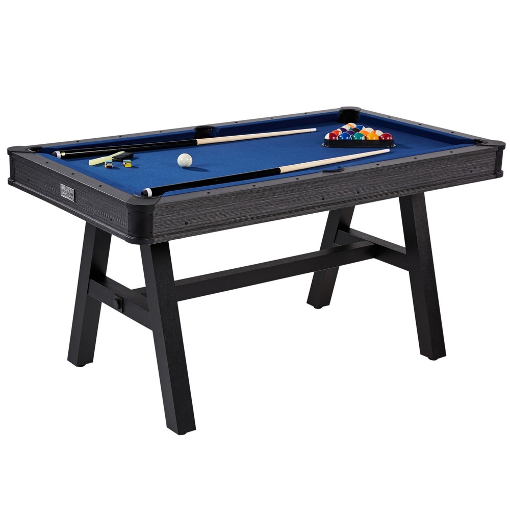 Harrison Collection 5 Ft Billiard Pool Table, Black and Blue, by