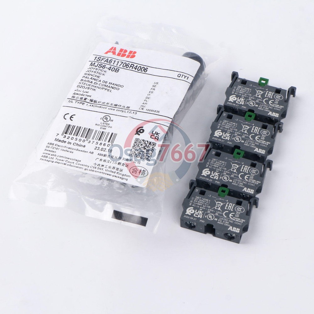 ABB Control Joystick Switch MJS6-40B with 4 MCB-10 Contacts Reset Type NEW
